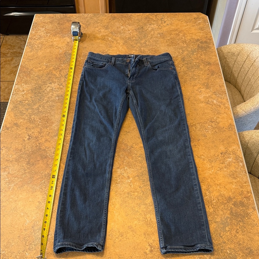 PAIGE Men's Dark Blue Slim Fit Jeans